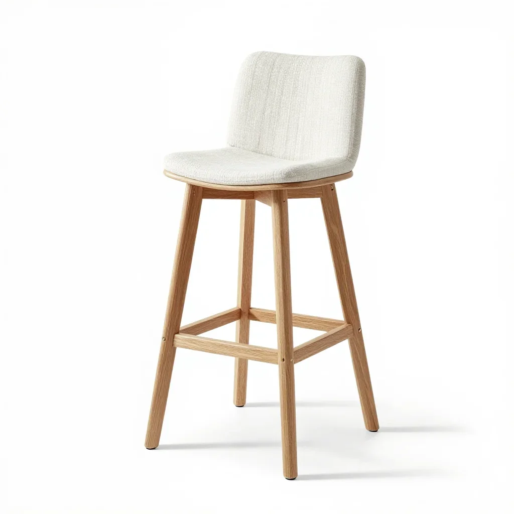 Mid-century modern bar stool isolated on a white background