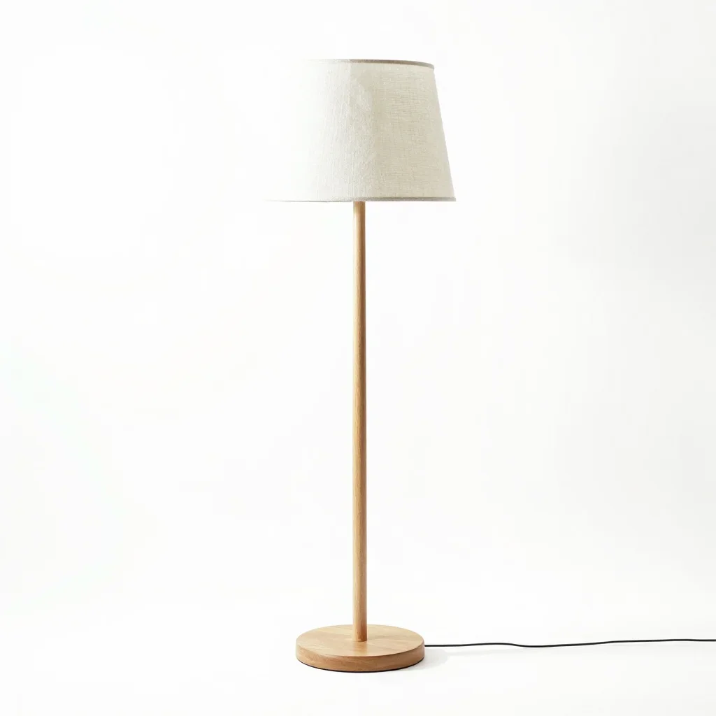 Mid-century modern floor lamp isolated on a white background