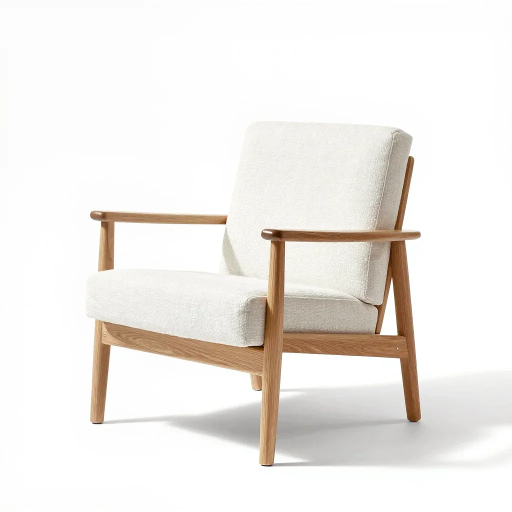 Mid-century modern lounge chair isolated on a white background