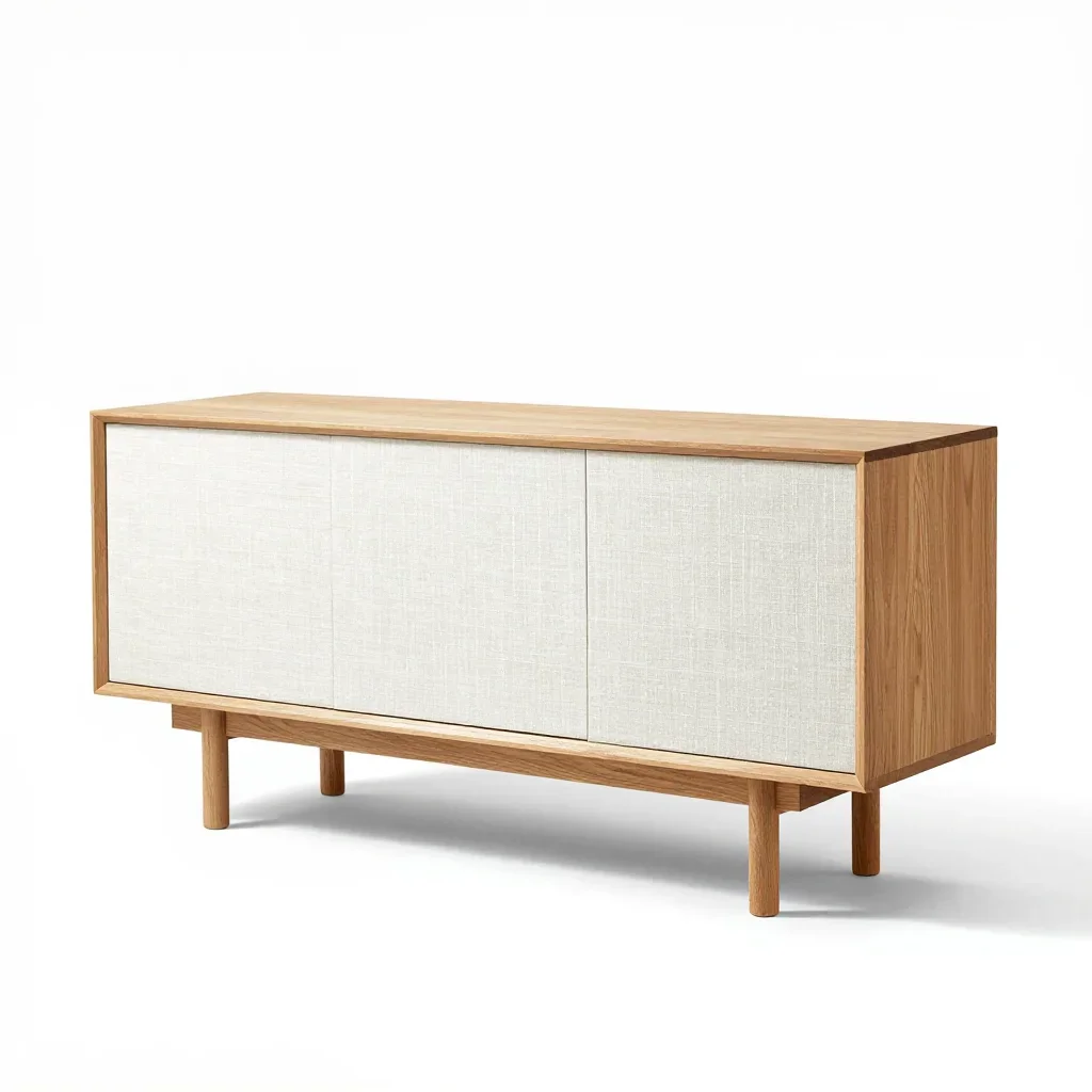 Mid-century modern sideboard isolated on a white background