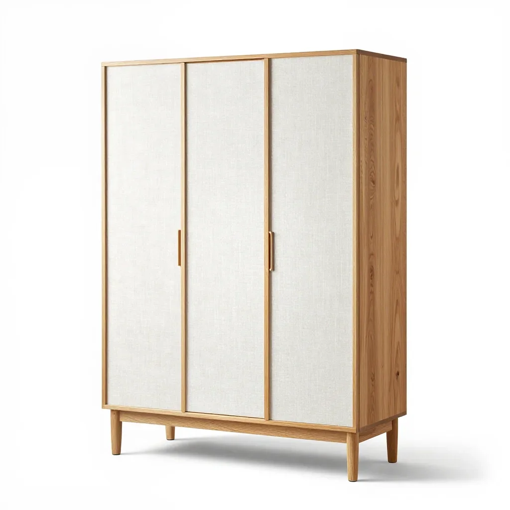 Mid-century modern wardrobe isolated on a white background