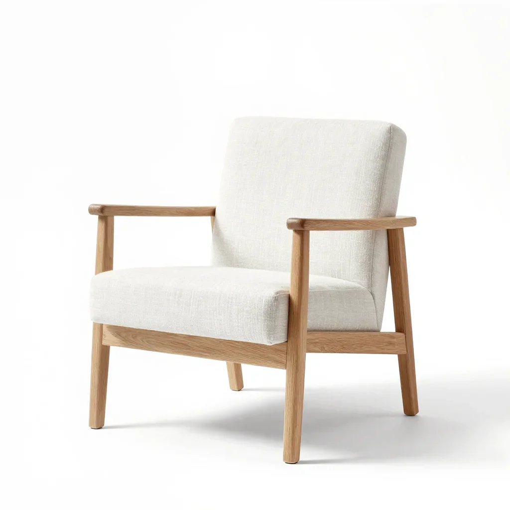 Minimalist armchair isolated on a white background