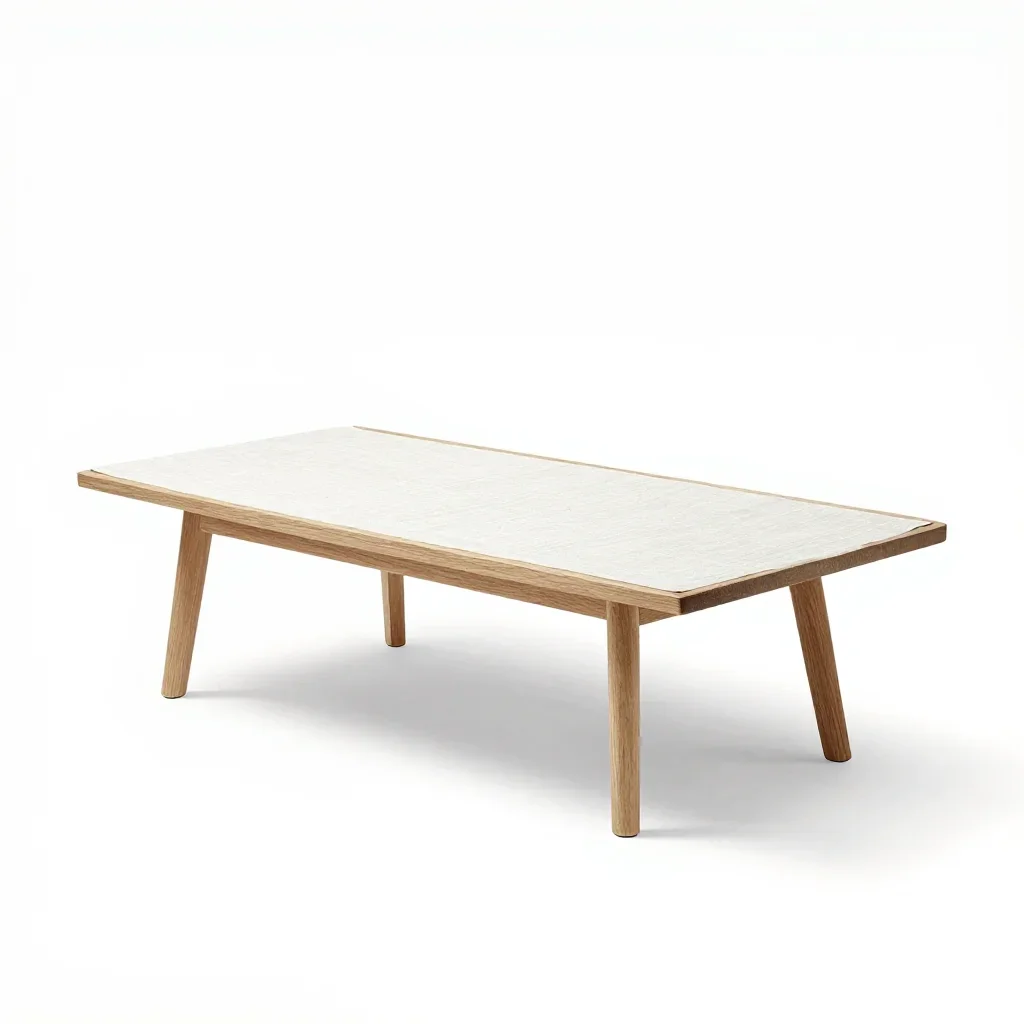 Minimalist coffee table isolated on a white background