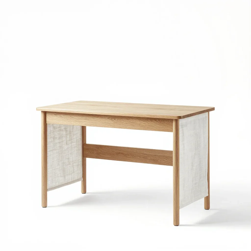 Minimalist desk isolated on a white background