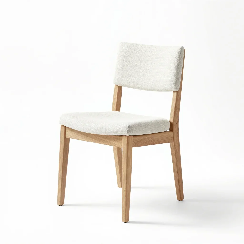 Minimalist dining chair isolated on a white background