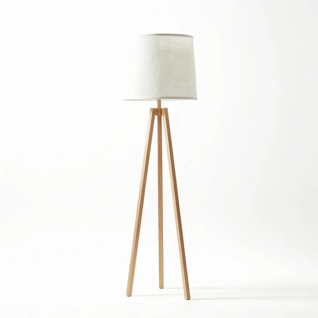 Minimalist floor lamp isolated on a white background