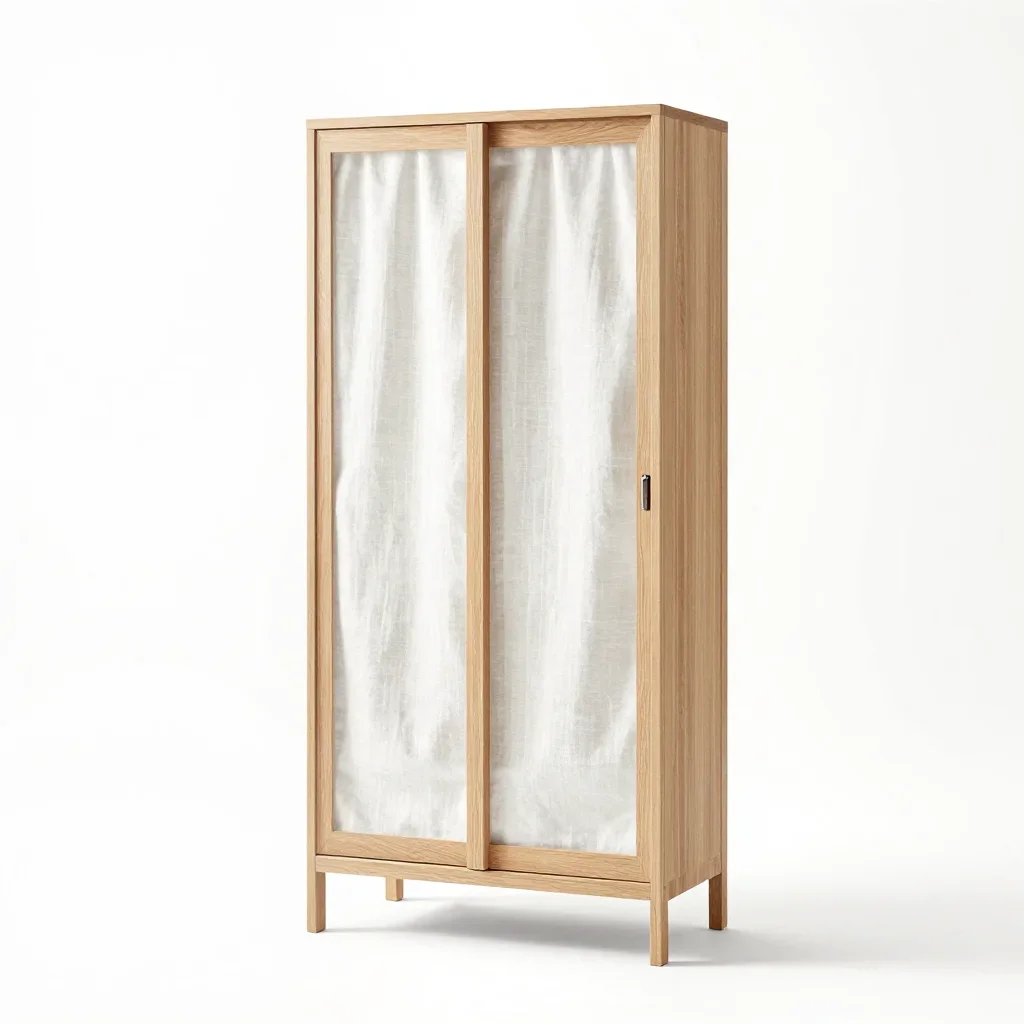 Minimalist wardrobe isolated on a white background