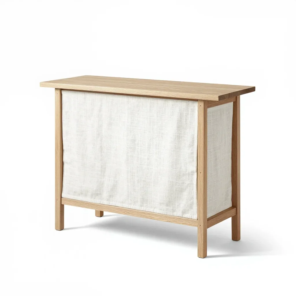 Scandinavian console table isolated on a white background