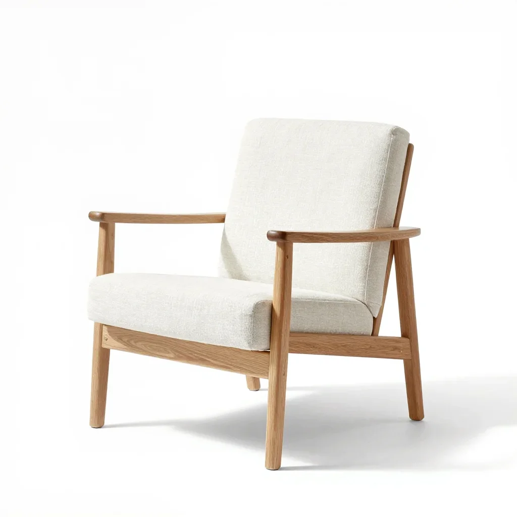 Scandinavian lounge chair isolated on a white background