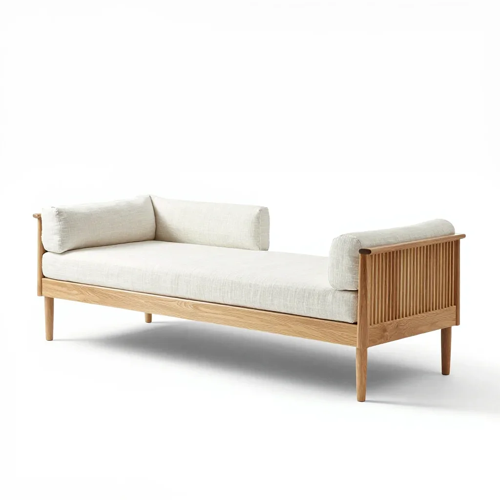 Art deco daybed isolated on a white background