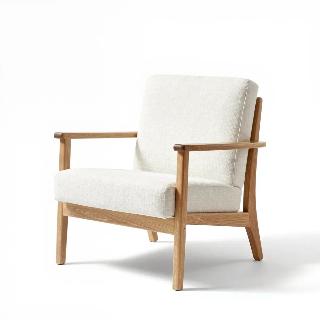 Art deco lounge chair isolated on a white background