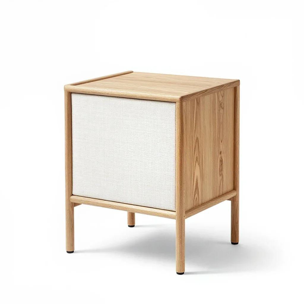 Industrial bedside table isolated on a white background
