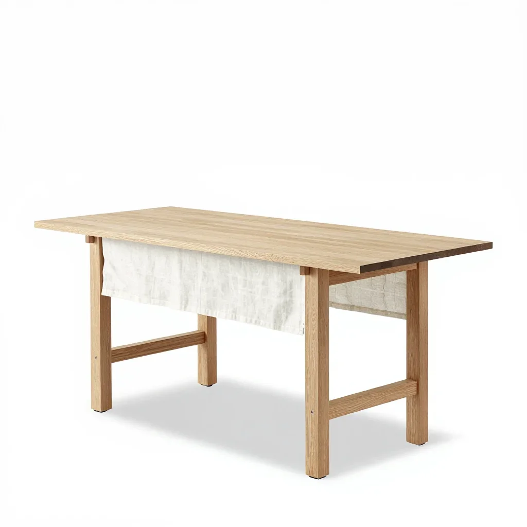 Industrial dining table isolated on a white background