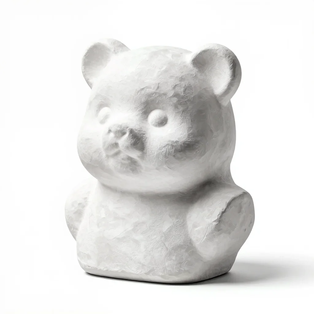 Chunky cute bust sculpture isolated on a white background
