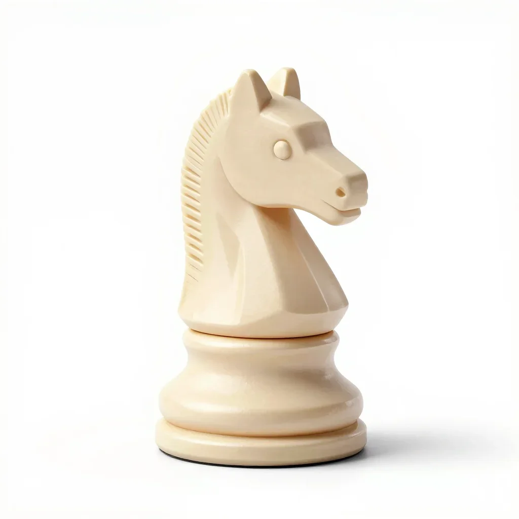 Chunky cute chess knight isolated on a white background