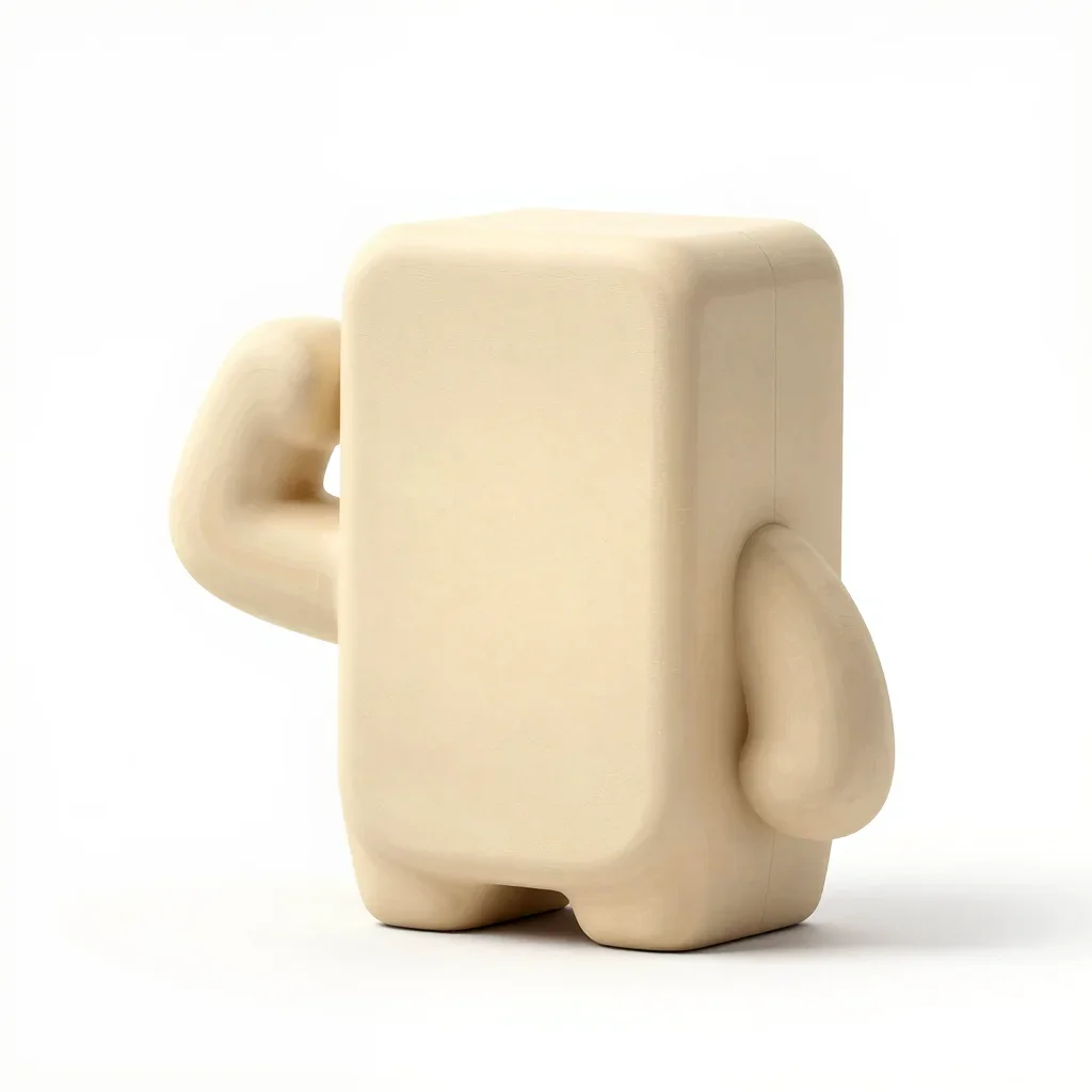 Chunky cute flexi creature isolated on a white background