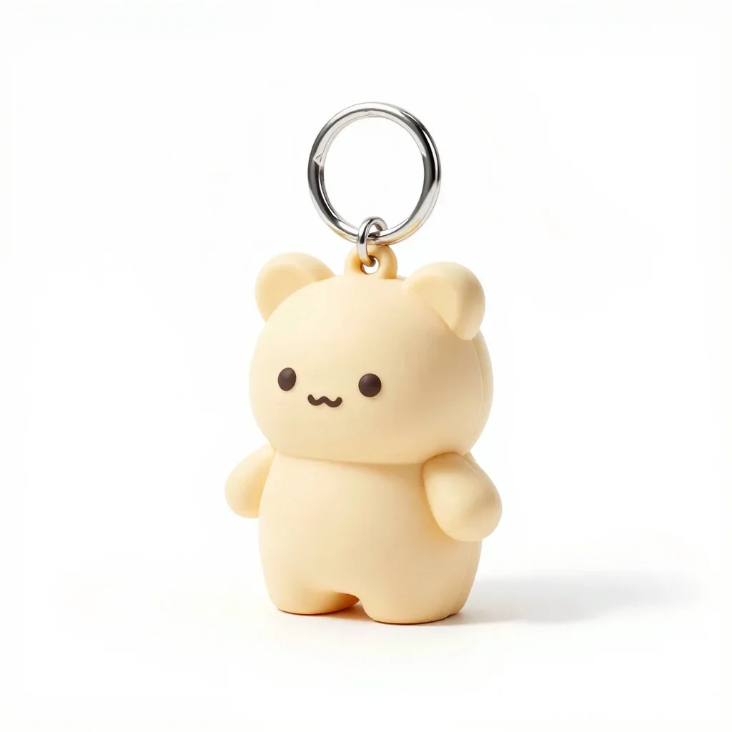 Chunky cute keychain charm isolated on a white background