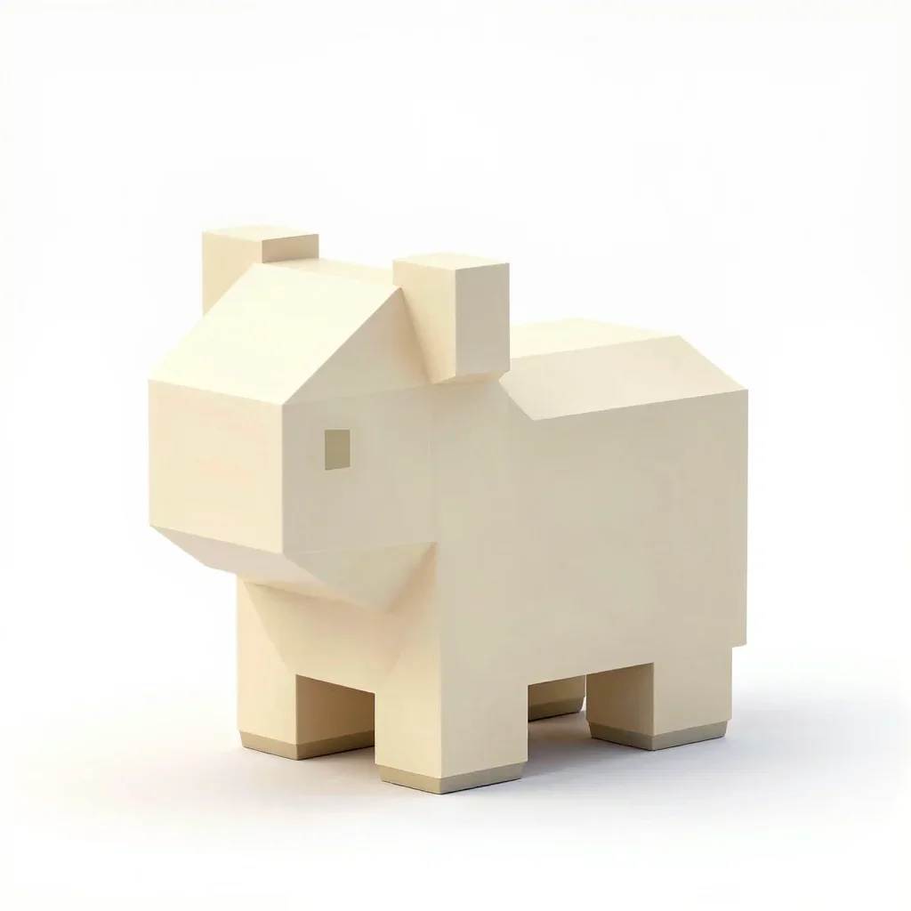 Chunky cute low-poly animal isolated on a white background