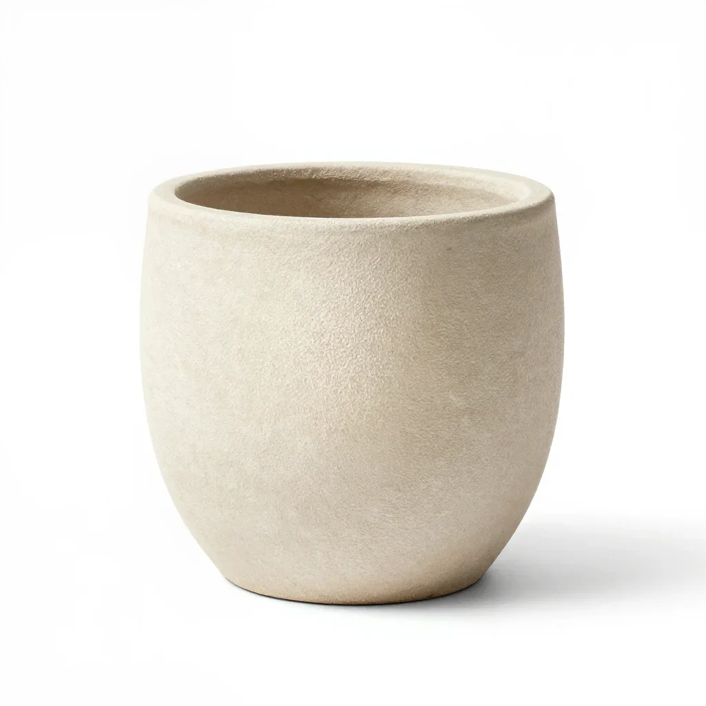 Chunky cute planter vase isolated on a white background