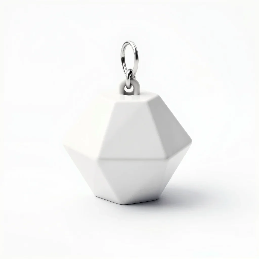 Geometric keychain charm isolated on a white background