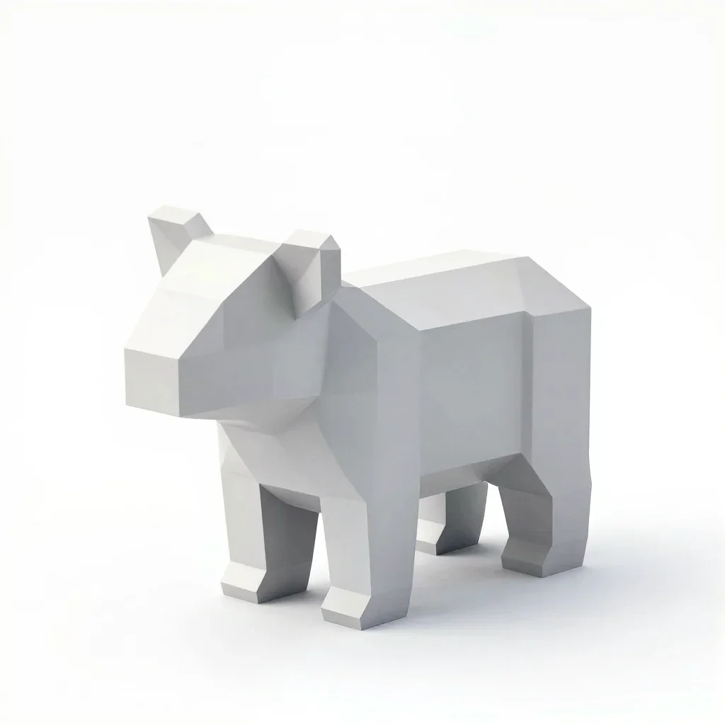 Geometric low-poly animal isolated on a white background