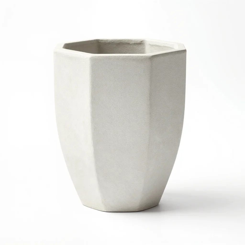 Geometric planter vase isolated on a white background