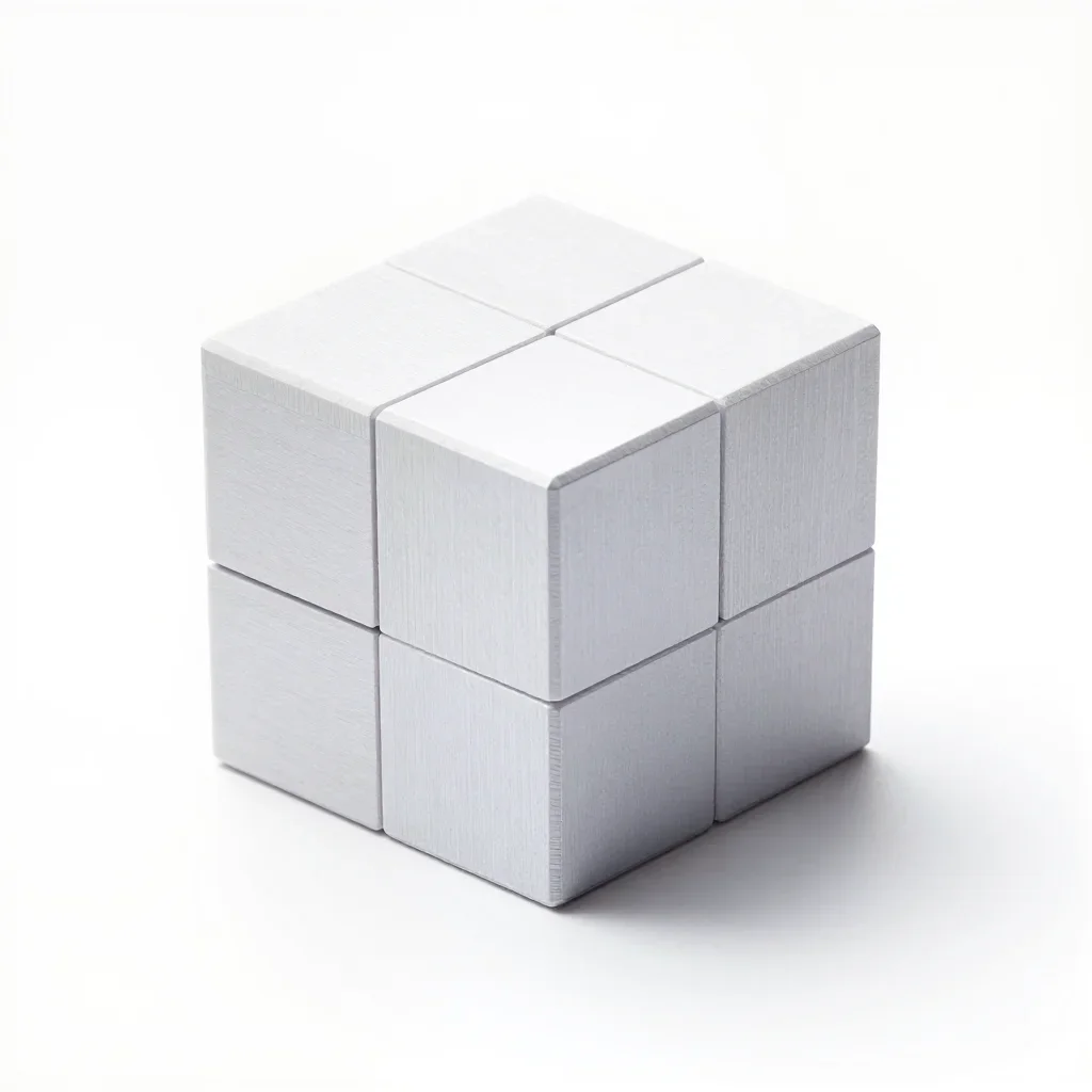 Geometric puzzle box isolated on a white background