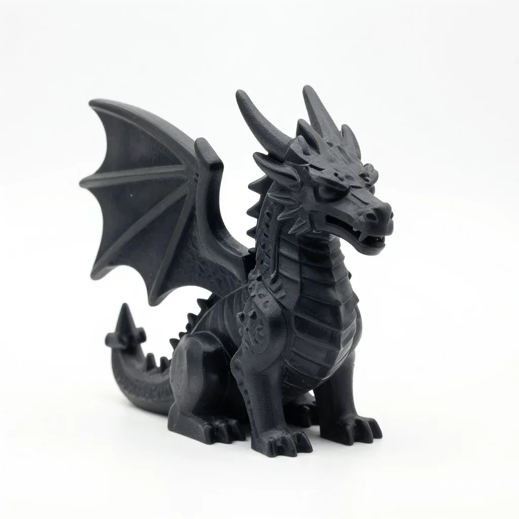Gothic dragon figurine isolated on a white background