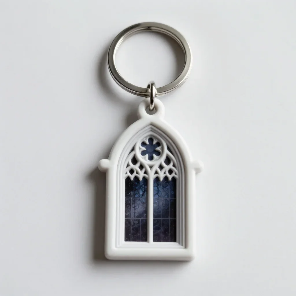 Gothic keychain charm isolated on a white background
