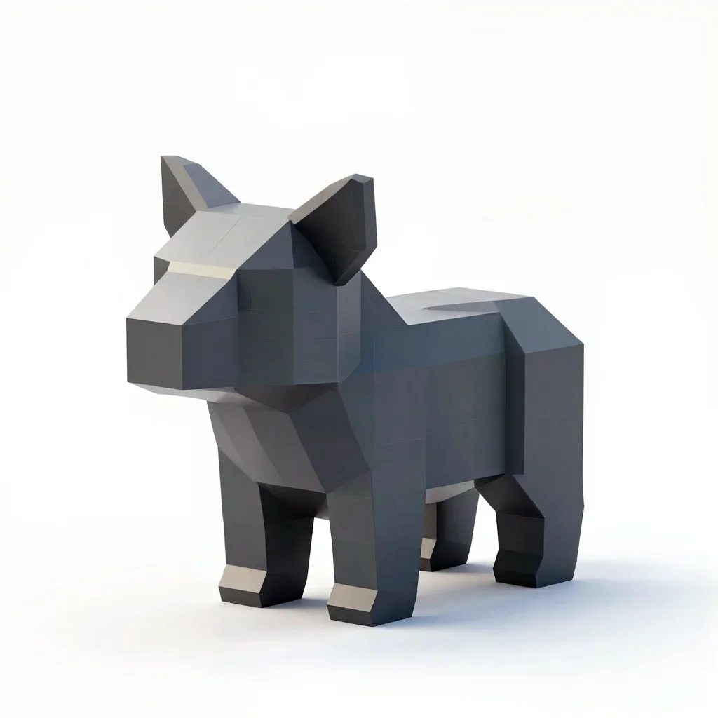 Gothic low-poly animal isolated on a white background