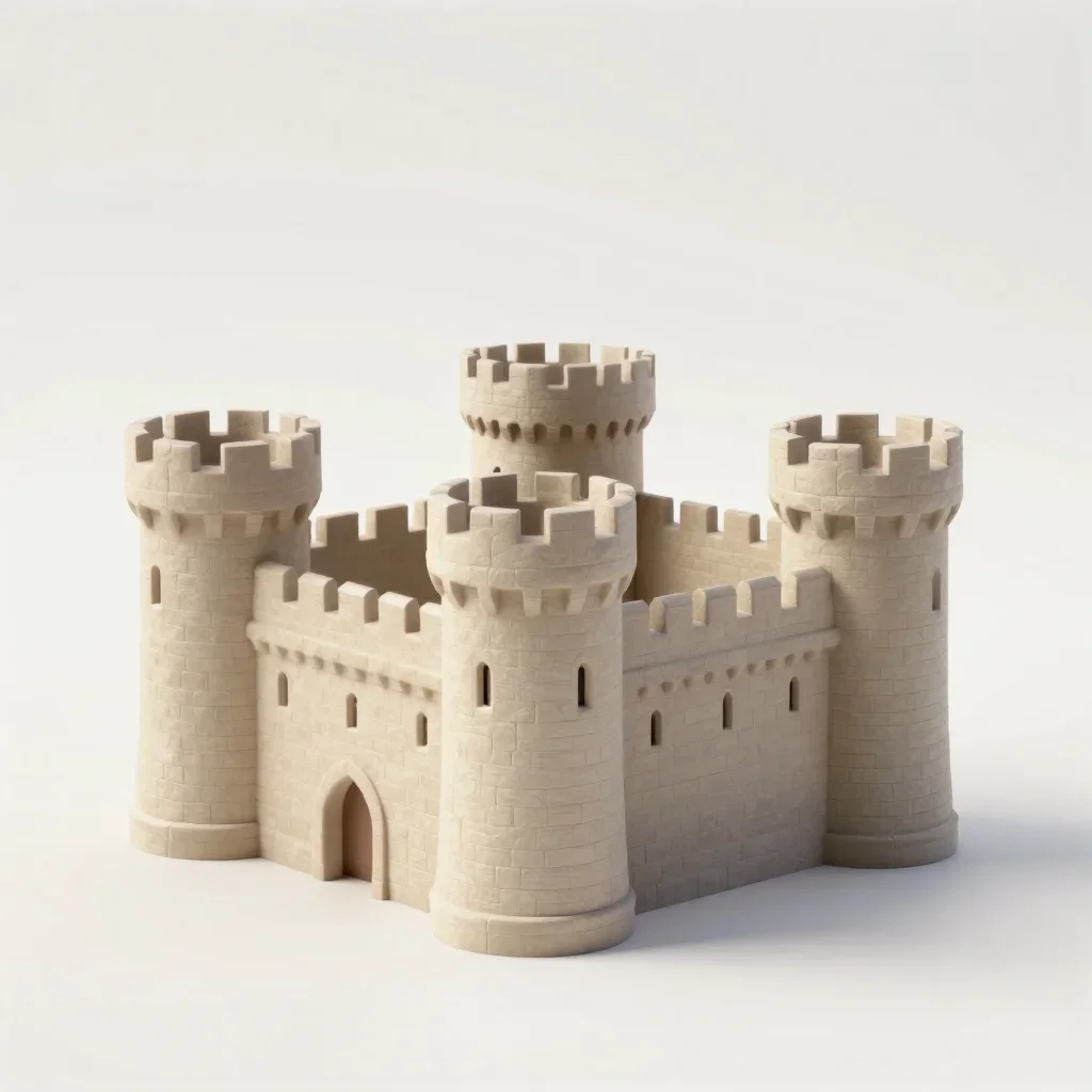 Gothic mini castle isolated on a white background