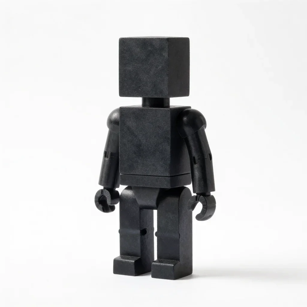 Gothic robot figure isolated on a white background