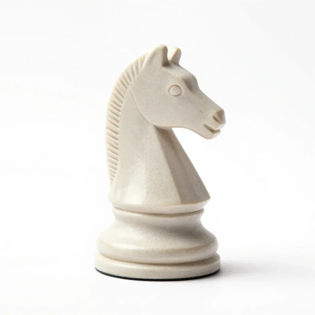 Stylised chess knight isolated on a white background