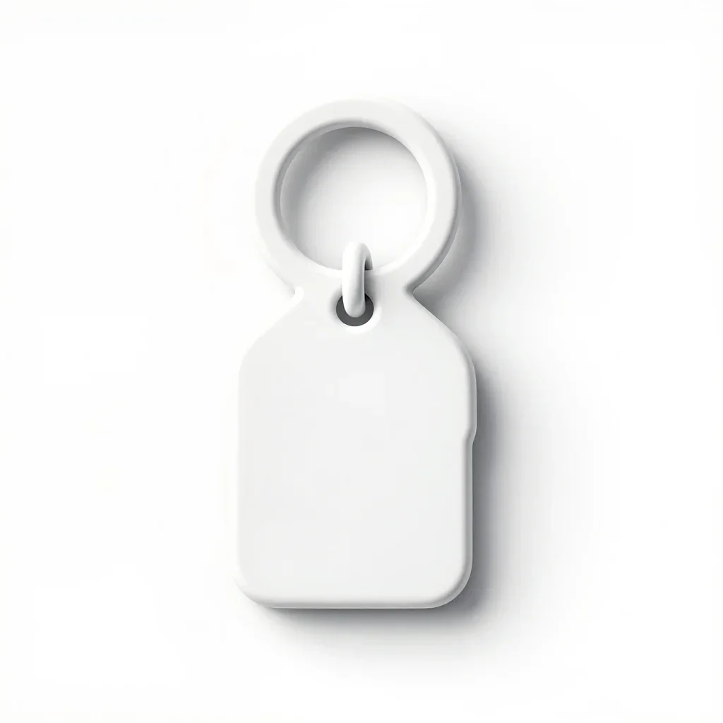 Stylised keychain charm isolated on a white background