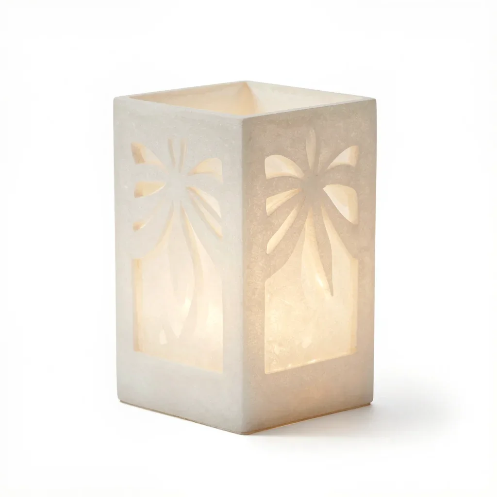 Stylised lithophane lamp isolated on a white background