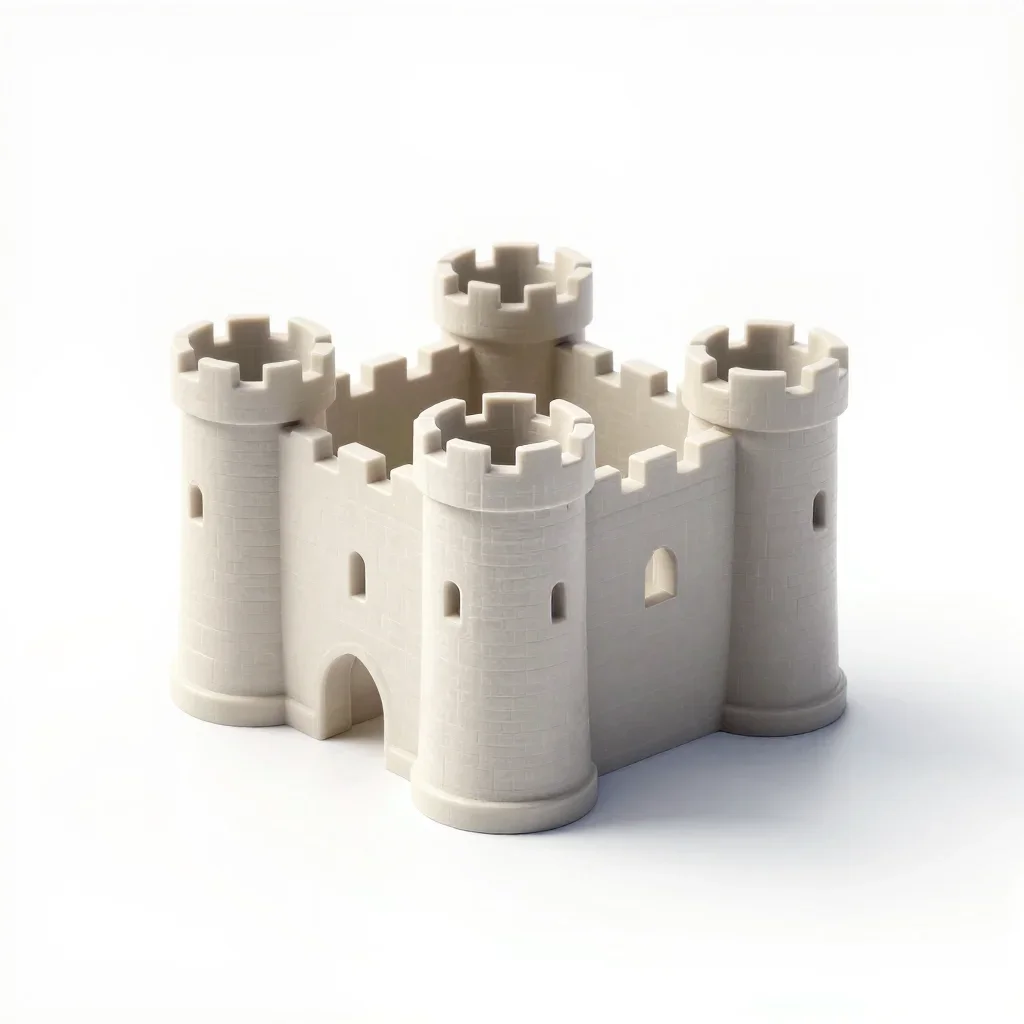 Stylised mini castle isolated on a white background
