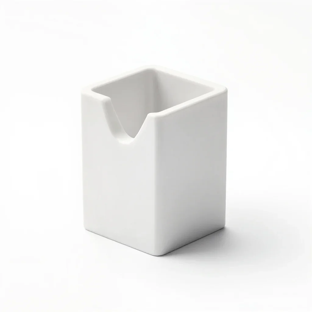 Stylised pen holder isolated on a white background