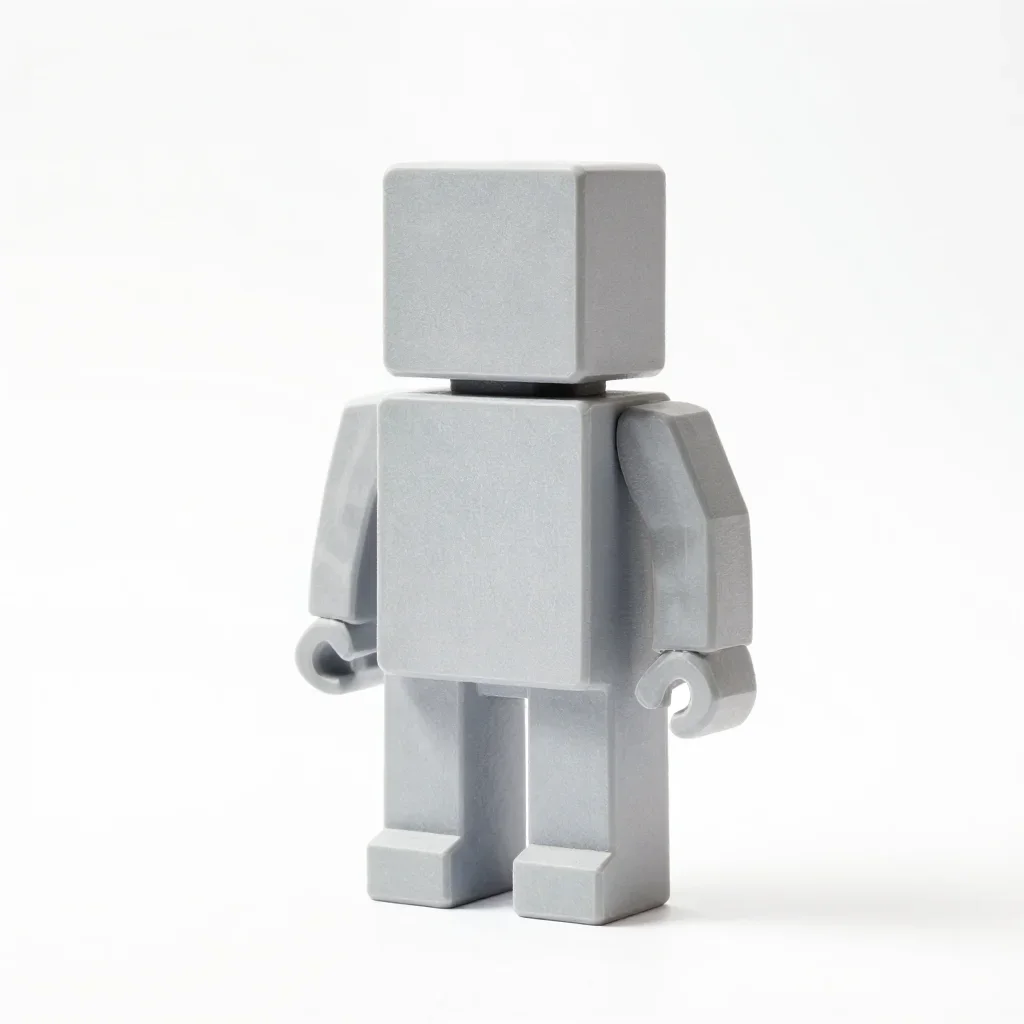 Stylised robot figure isolated on a white background