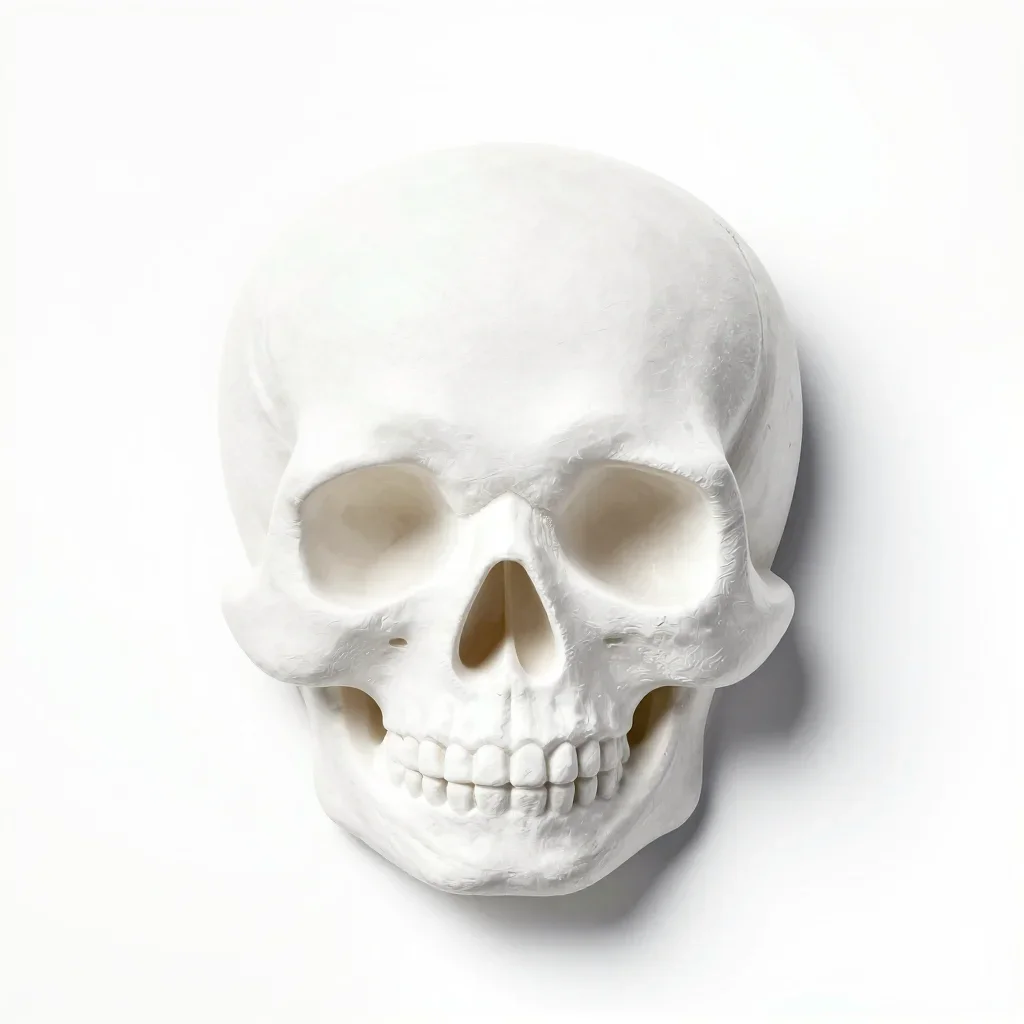 Stylised skull ornament isolated on a white background