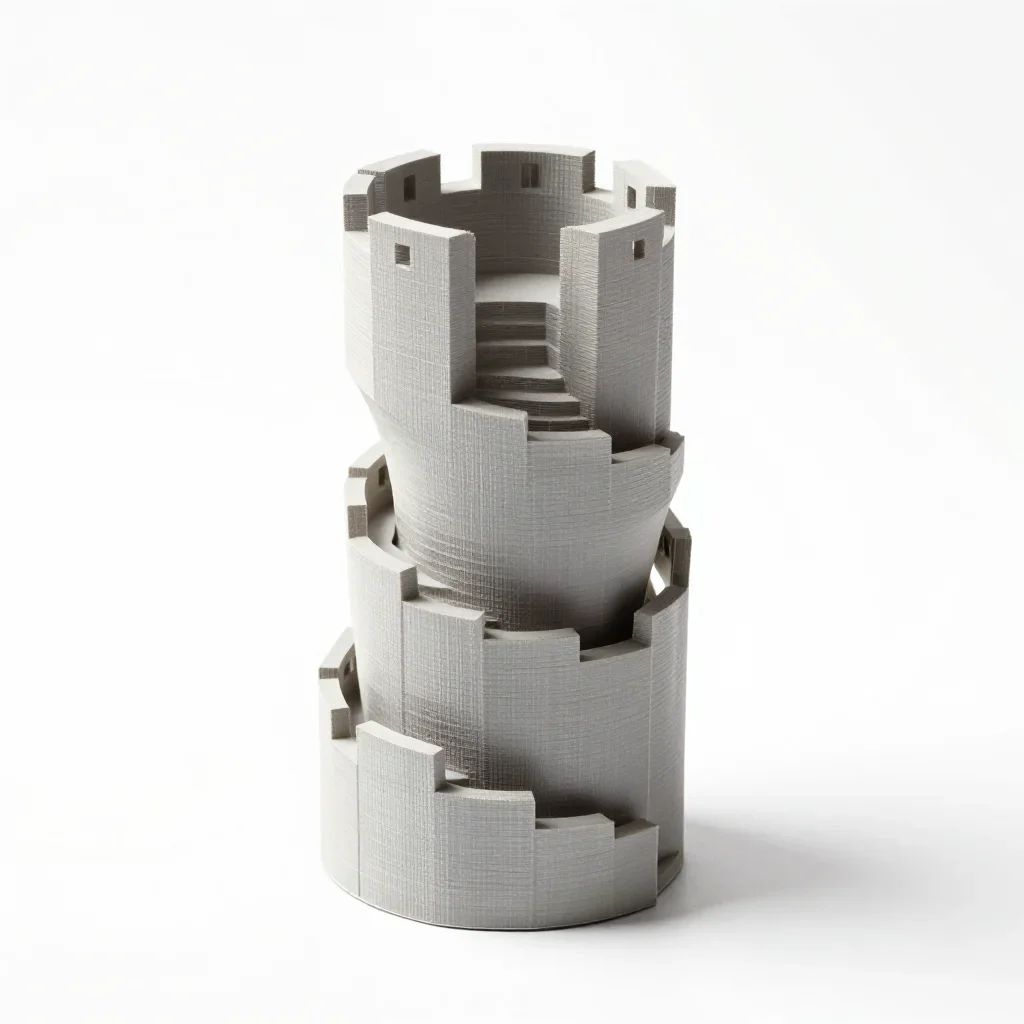 Twisted spiral mini castle isolated on a white background