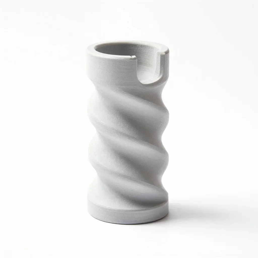 Twisted spiral pen holder isolated on a white background