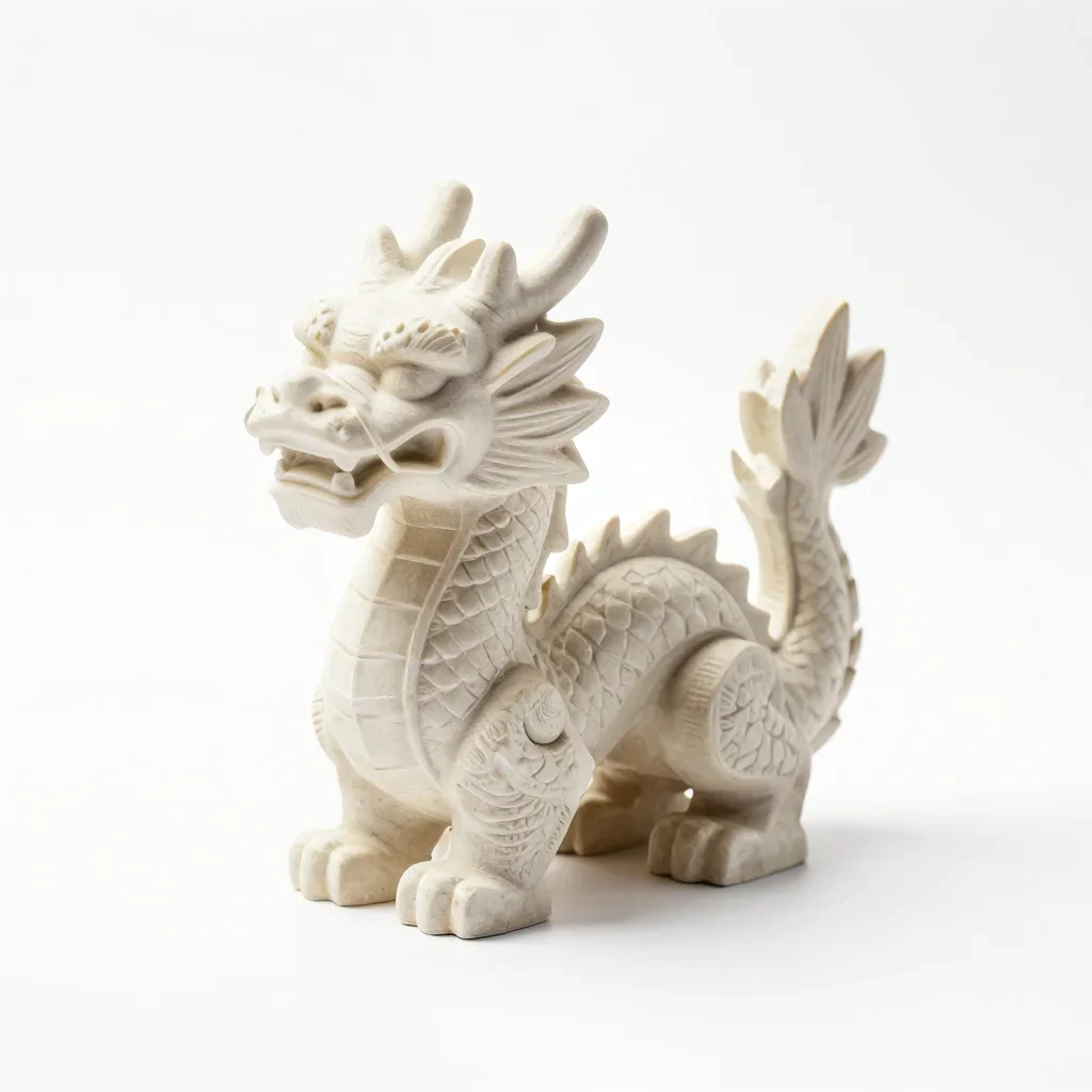 Art nouveau dragon figurine isolated on a white background