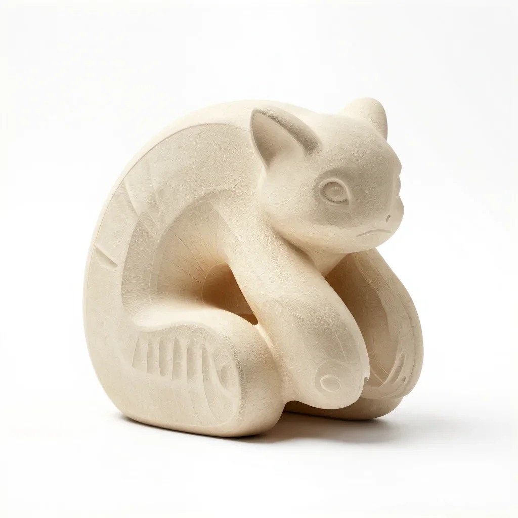 Art nouveau flexi creature isolated on a white background