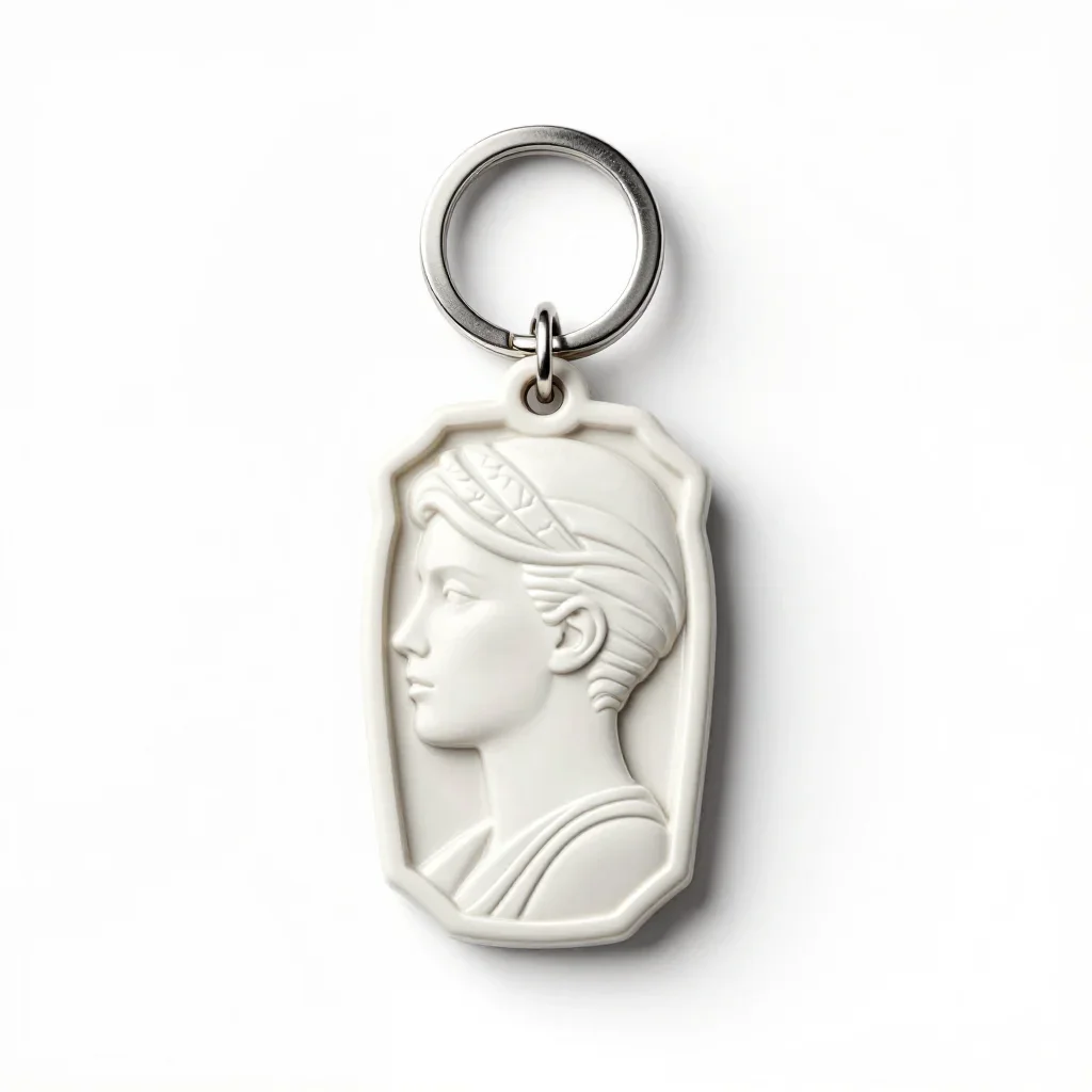 Art nouveau keychain charm isolated on a white background