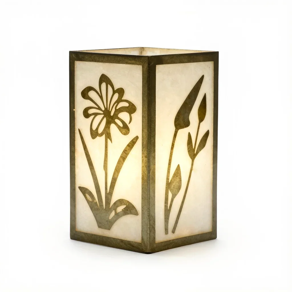 Art nouveau lithophane lamp isolated on a white background