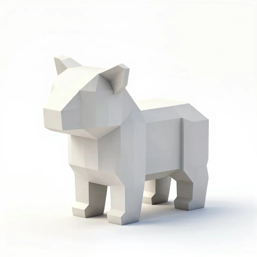 Art nouveau low-poly animal isolated on a white background