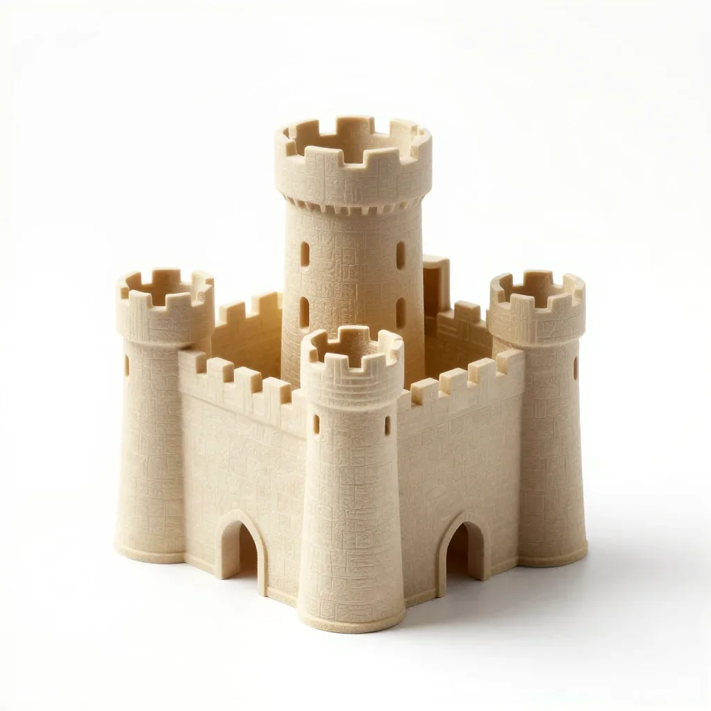 Art nouveau mini castle isolated on a white background