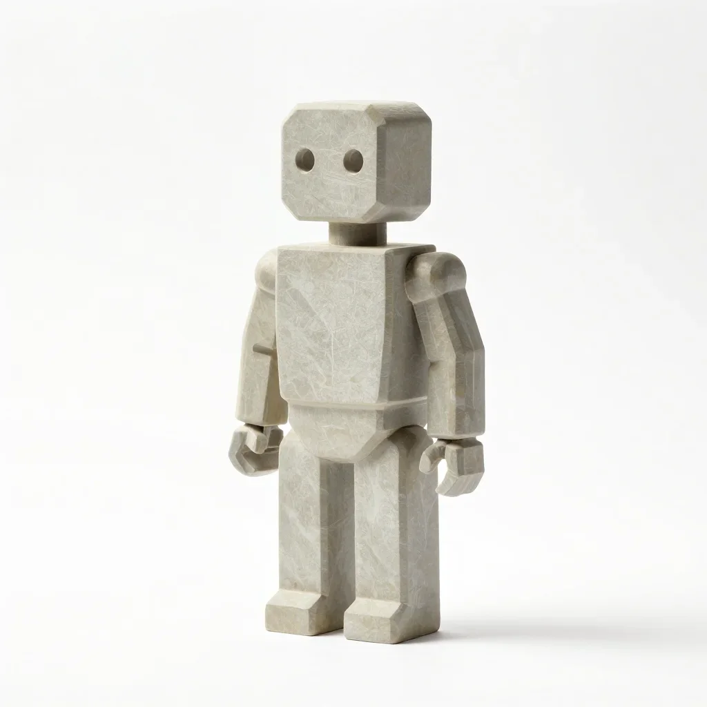 Art nouveau robot figure isolated on a white background