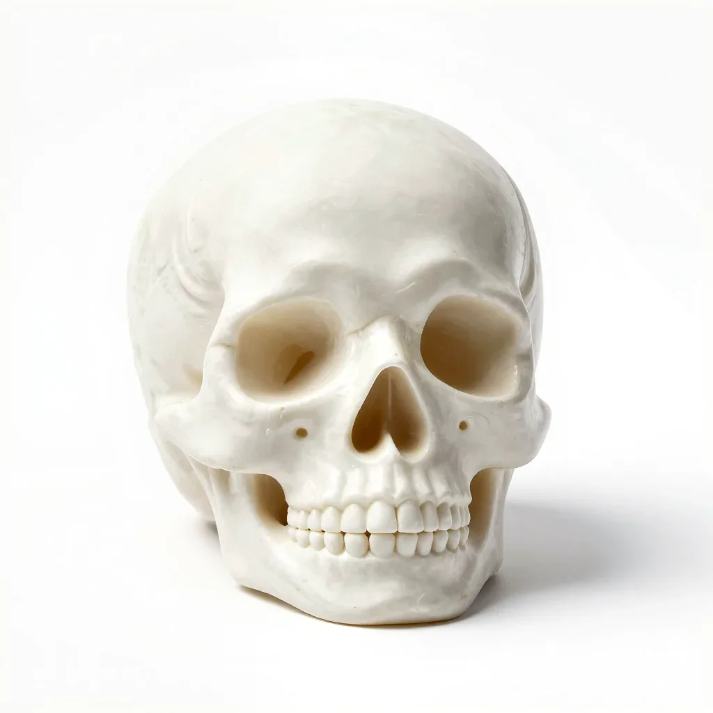 Art nouveau skull ornament isolated on a white background