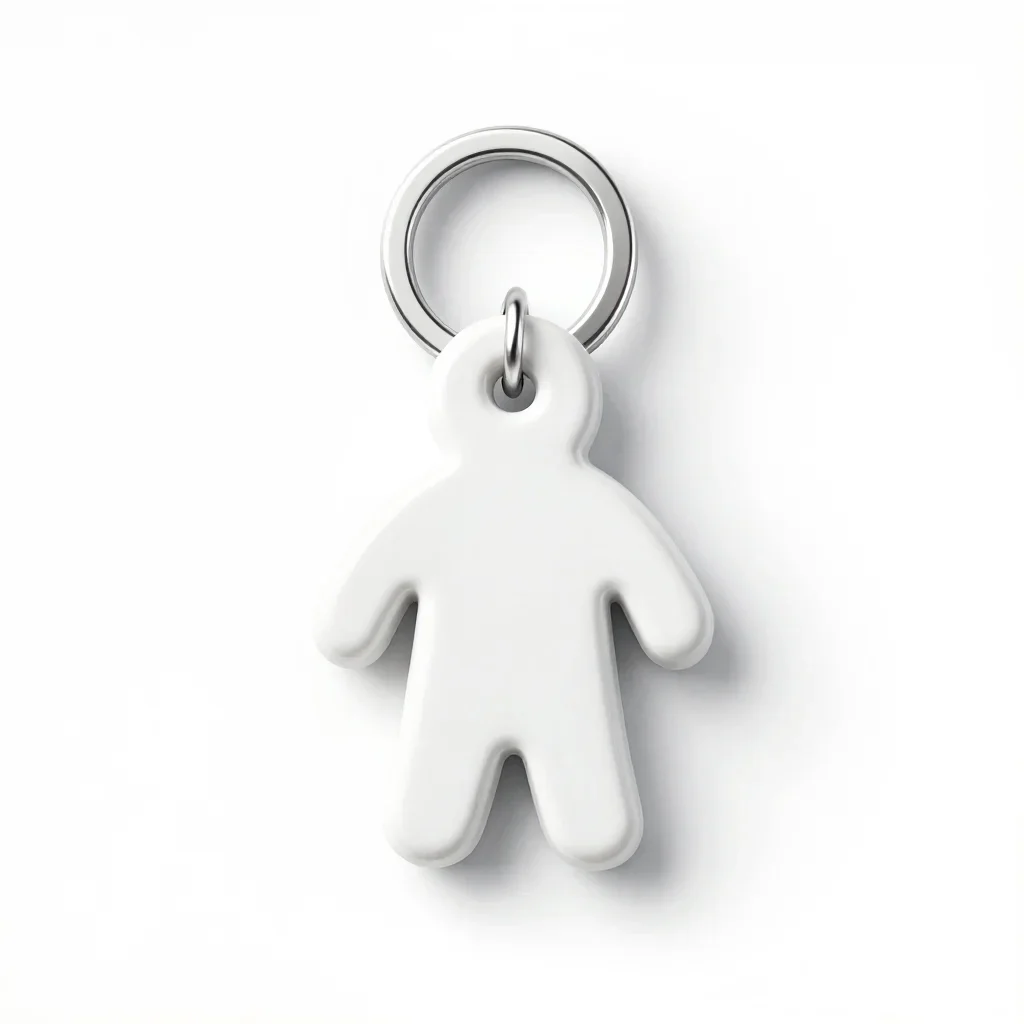 Articulated keychain charm isolated on a white background